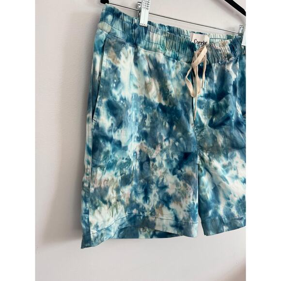 Corridor Swim Trunks Men L Blue Tie Dye‎ Elastic Waist Mesh Lined Shorts - Picture 6 of 8